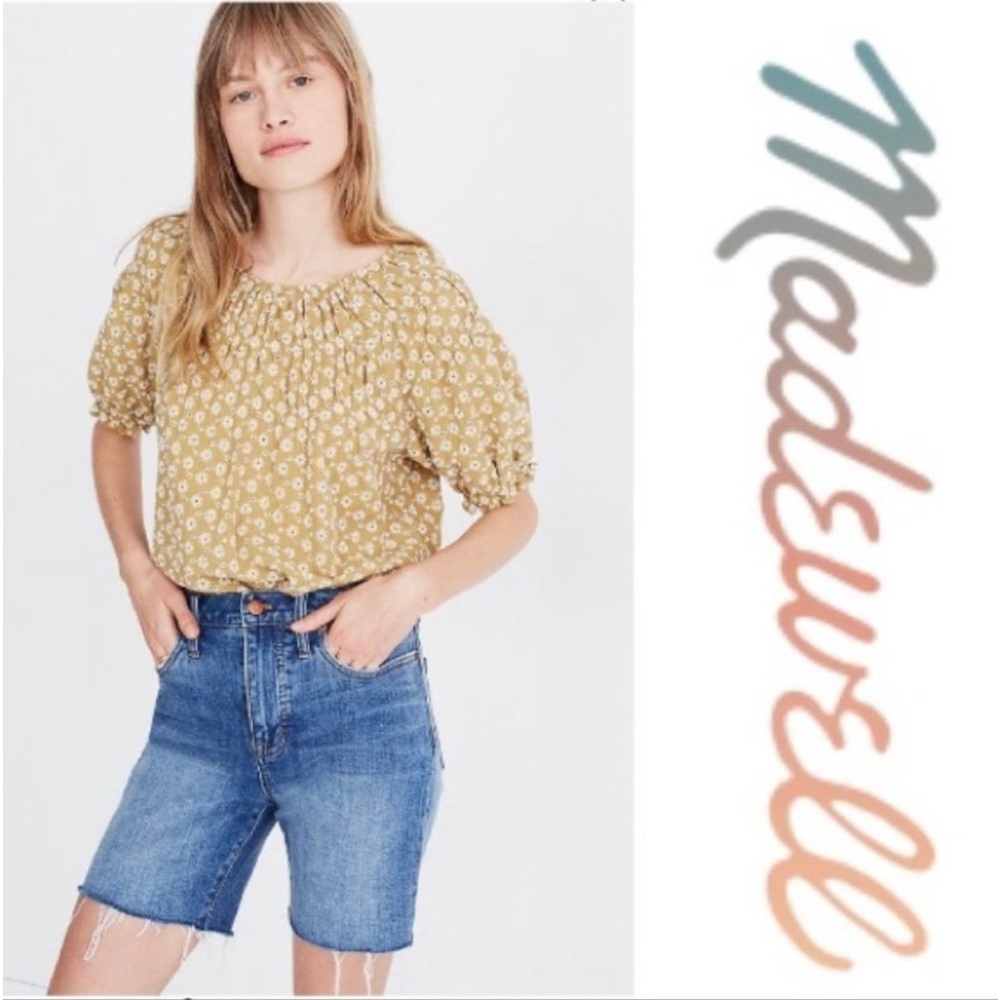 NWT! MADEWELL HIGH-RISE MID-LENGTH CUT-OFF DENIM JEAN SHORTS Sz25